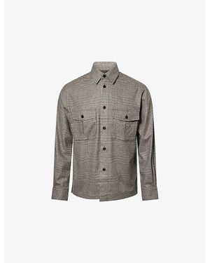 dunhill Super 170S Glen-Check Wool And Cashmere-Blend Overshirt - Grey