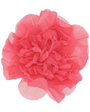 Max Mara Floral Patterned Logo Patch Brooch - Pink