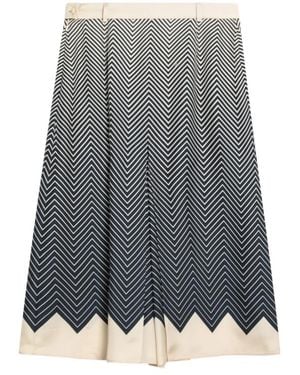Valentino Zigzag High Waist Skirt - Gray