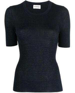 P.A.R.O.S.H. P.A.R.O..H. Short-Sleeved Crewneck Knitted Top - Black