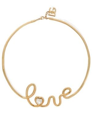 Dolce & Gabbana Love Lettering Semi-Rigid Necklace - Metallic