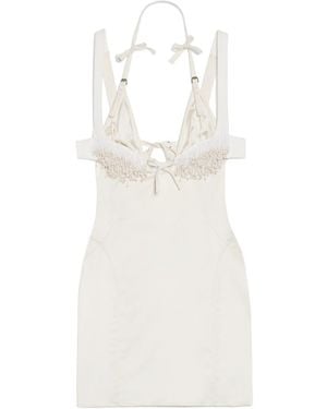 Jacquemus Spaghetti Strap Mini Dress - White