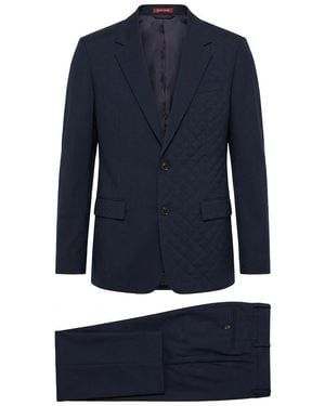 Gucci Monogrammed Buttoned Suit - Blue