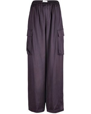 Frankie Shop Delny Satin Cargo Pants - Purple