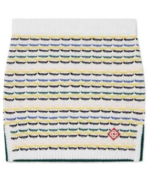 CASABLANCA Tuck Stitch Knit Mini Skirt - Natural