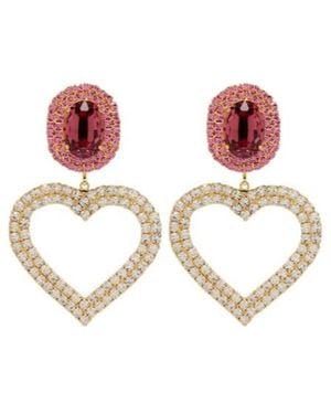 Magda Butrym Crystal-Embellished Clip-On Earrings - Pink