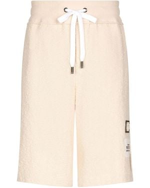 Dolce & Gabbana Logo-Patch Terry-Cloth Shorts - Natural