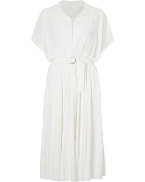Norma Kamali Belted Jersey Midi Dress - White