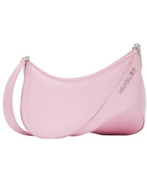 Mugler Small Spiral Curve 01 Embossed Crossbody Bag - Pink