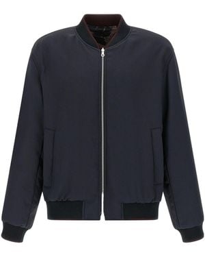 Dries Van Noten Reversible Bomber Jacket With Bold Floral Print - Blue