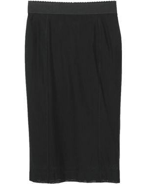 Dolce & Gabbana Minimalist Stretch Midi Skirt - Black