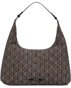 Calvin Klein Jacquard Shoulder Bag - Gray