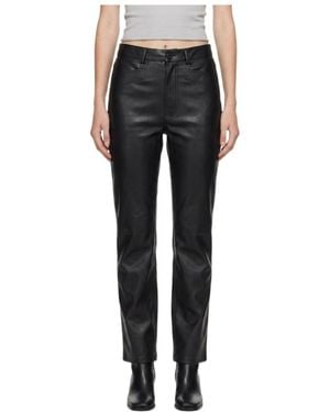 Marissa Chiara Belt Loop Leather Trousers - Black