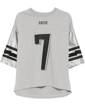 Rhude Lightning Football T-Shirt - Grey