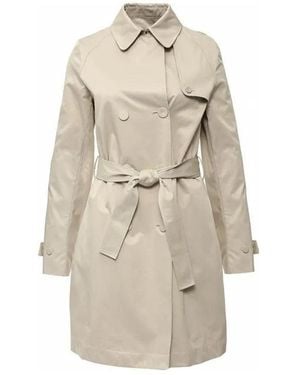 Armani Jeans Lapel Belt Trench Coat - Natural