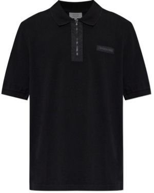 Maison Kitsuné Maison Kitsuné Zip-Detail Regular Polo Shirt - Black
