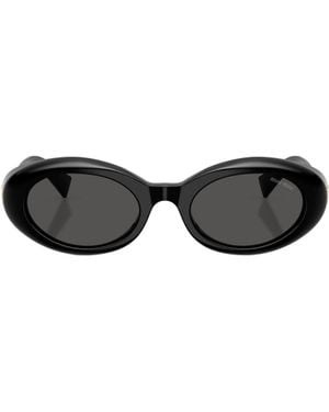 Miu Miu Thick-Rimmed Oval Sunglasses - White