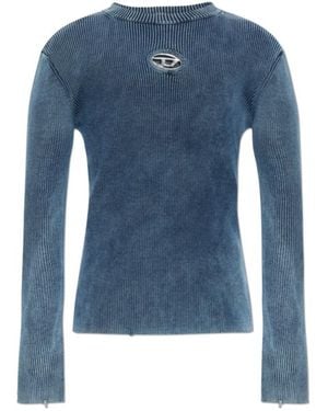 DIESEL K-Darin-D Long Sleeved Ribbed T-Shirt - Blue