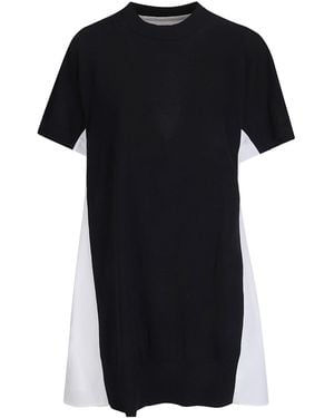 Sacai Short Sleeve Crewneck Dress - Black