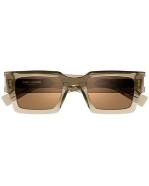 Saint Laurent Eyewear Rectangular Frame Sunglasses - Multicolour