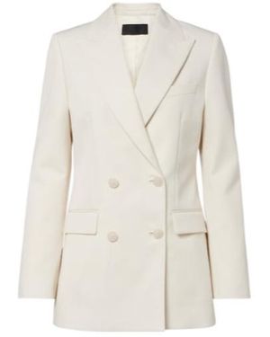 Nili Lotan Weston Double-Breasted Virgin Wool Blazer - White