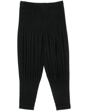 Homme Plissé Issey Miyake Plissé-Effect Tapered Trousers - Black