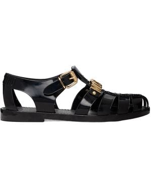 Moschino Jelly Logo Sandals - Black