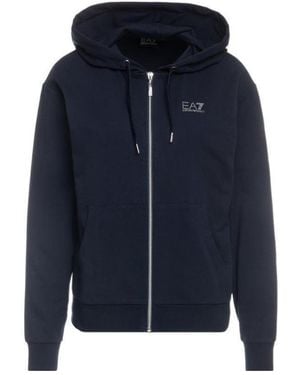 EA7 Logo Hooded Casual Jacket - Blue