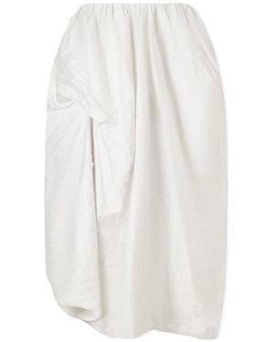 Erdem Draped Metallic Cotton-Blend Midi Skirt - White