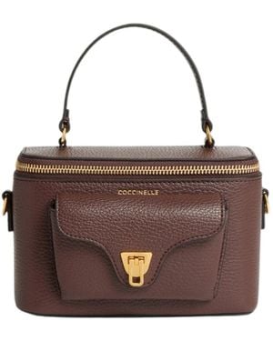 Coccinelle Mini Beat Generation Grained-Leather Tote Bag - Brown