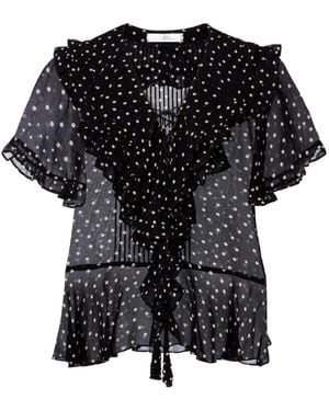 Dorothee Schumacher Dancing Dots Polka Dot Georgette Cover-Up - Black