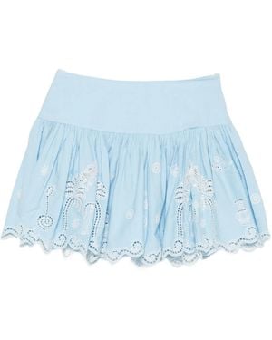 ALÉMAIS Maizy Scalloped-Trim Mini Skirt - Blue