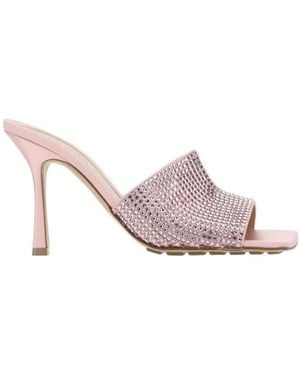Bottega Veneta Embellished Stretch Mules - Pink