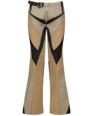 Dion Lee Patchwork Rider Straight Trousers W/Belt - Grey