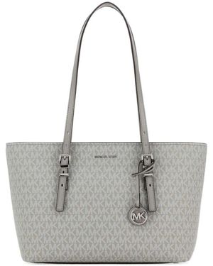 MICHAEL Michael Kors Quinn Medium Signature Logo Tote Bag - Grey
