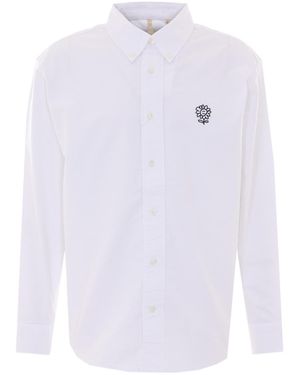sunflower Floral Embroidered Shirt - White