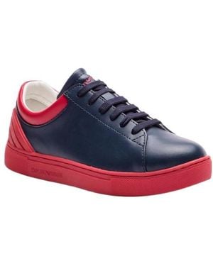 Emporio Armani Lace-Up Low-Top Trainers - Blue