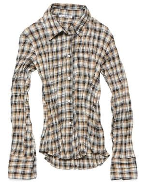 Acne Studios Check Button-Up Shirt - White