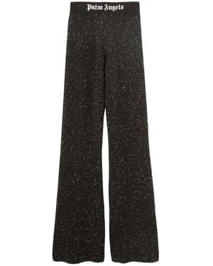 Palm Angels Embellished Flared Pants - Black