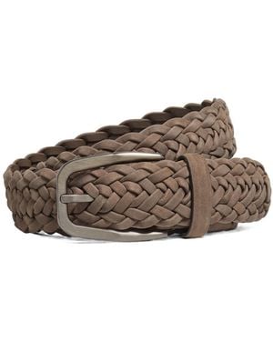 ZEGNA Braided Leather Belt - Brown