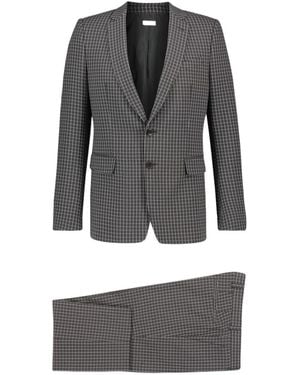Dries Van Noten Checked Cotton Suit - Gray