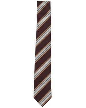 Dries Van Noten Striped Tie - White