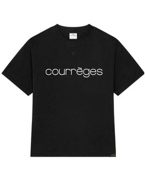Courreges T-Shirt Oversize Imprimé - Black