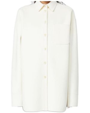 Sportmax Long-Sleeved Button-Up Shirt - White