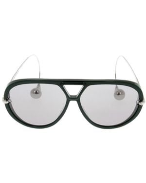 Bottega Veneta Eyewear Pilot Frame Sunglasses - White