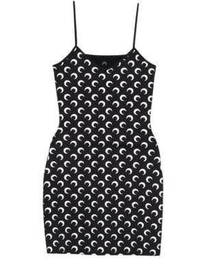 Marine Serre Moon Print Mini Dress - Black