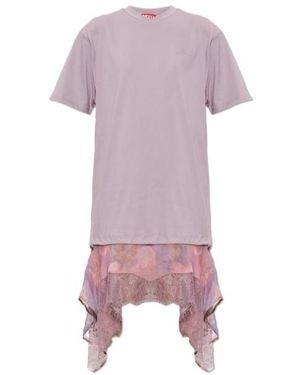 DIESEL Patchwork T-Shirt Dress - Pink