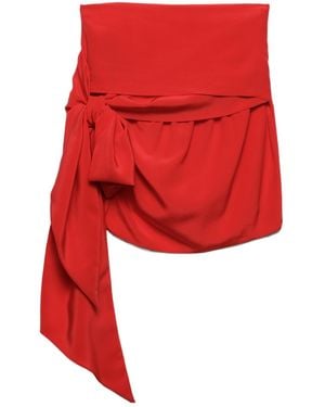 Prada Crepe De Chine Miniskirt - Red