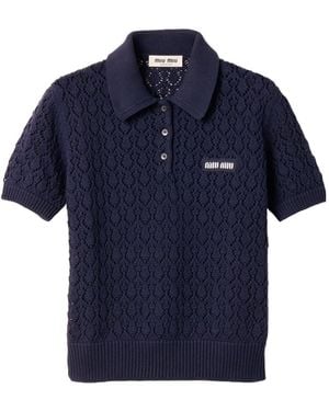 Miu Miu Cotton Polo Shirt - Blue