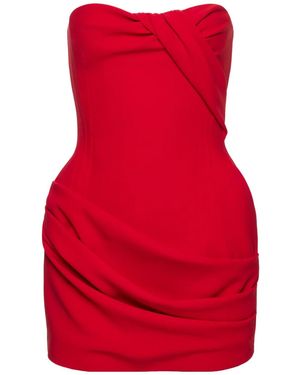 Magda Butrym Gathered Wool-Blend Mini Dress